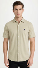 Polo Ralph Lauren Men’s Pique Knit Short-Sleeve Button-Down