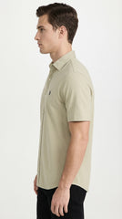 Polo Ralph Lauren Men’s Pique Knit Short-Sleeve Button-Down