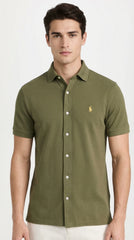 Polo Ralph Lauren Men’s Pique Knit Short-Sleeve Button-Down