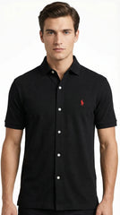 Polo Ralph Lauren Men’s Pique Knit Short-Sleeve Button-Down