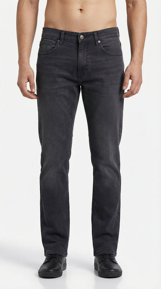 Lazer Men’s Premium Denim Slim Fit Jeans – Greyish Black Wash