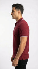 Lacoste Men's Classic Navy Cotton Polo with White Tipped Accents