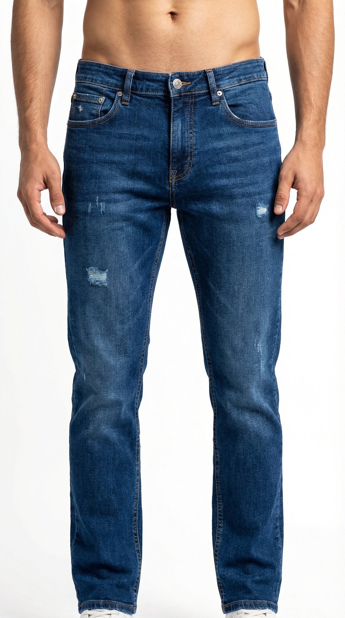 Only & Sons Men’s Classic Denim Jeans – Distressed Indigo Wash