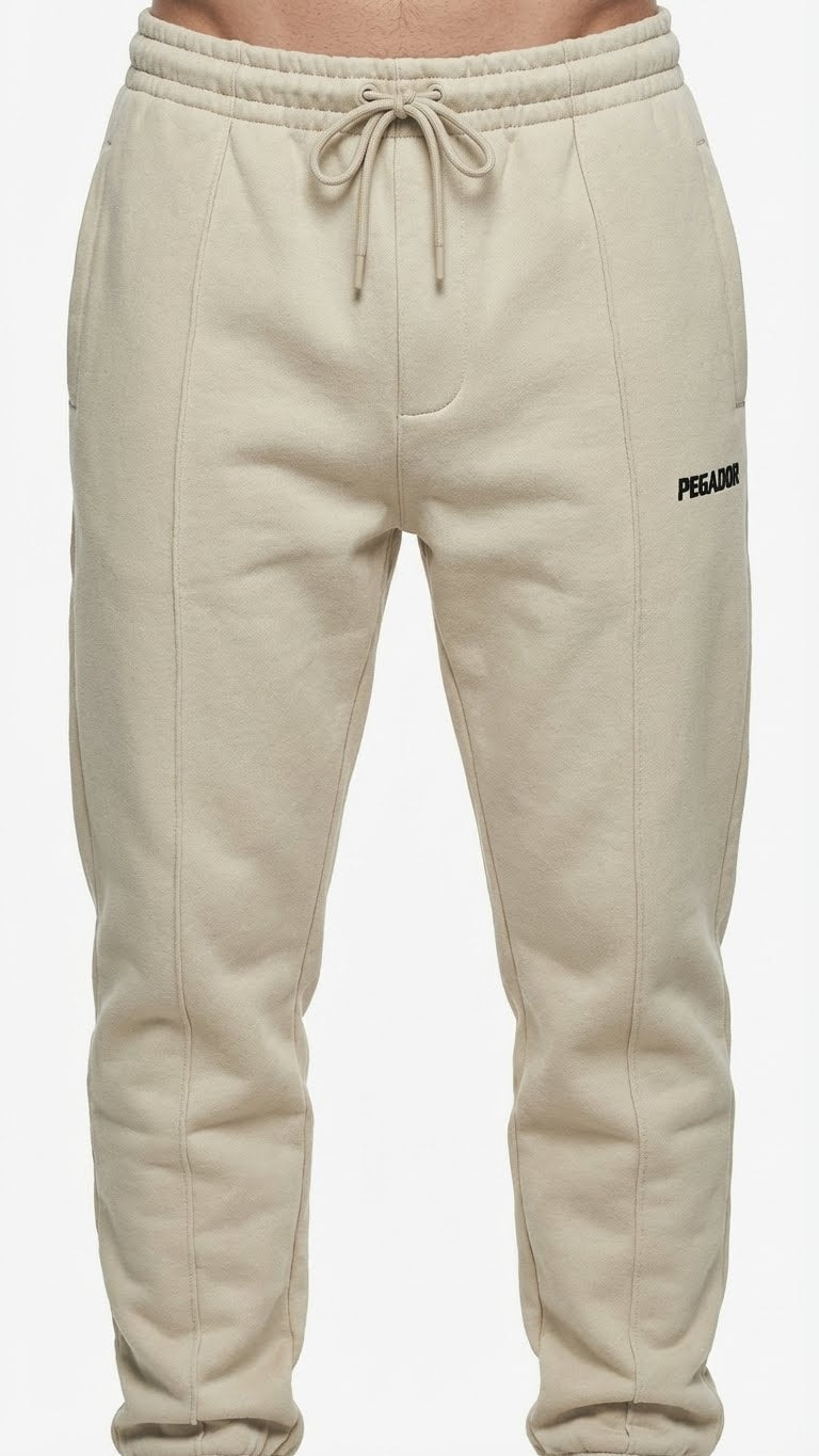 Pegador Vertical Seam Fleece Trouser Warm Beige