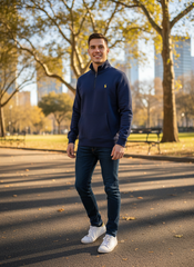 Polo Ralph Lauren Quarter-Zip Fleece Navy Blue Pullover