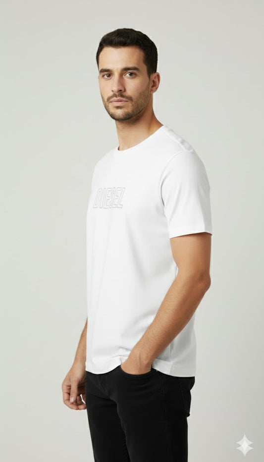 Diesel Signature Core Pure Cotton Tee - White