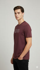 Diesel Minimalist Urban Cotton Tee - Maroon