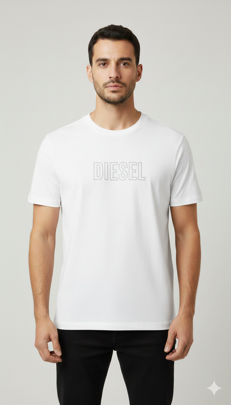 Diesel Signature Core Pure Cotton Tee - White